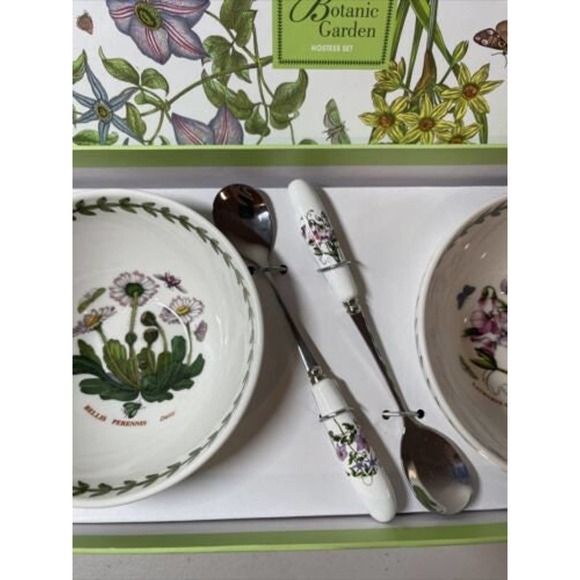 Vintage PORTMEIRION Hostess Botanic Garden, 5 pc Tray, 2 bowls & spoons England - Picture 4 of 10